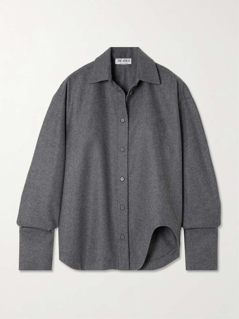 The Attico Eliza Asymmetric Wool-blend Shirt