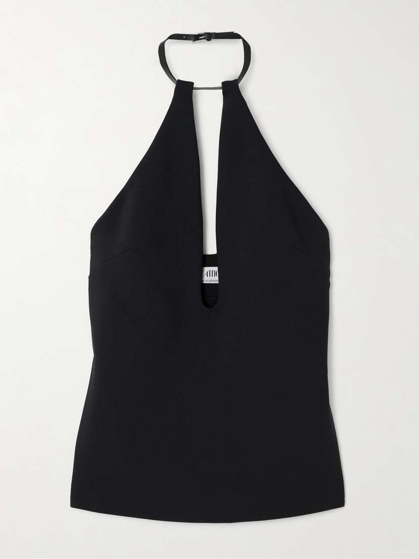 The Attico Buckled Cady Halterneck Top