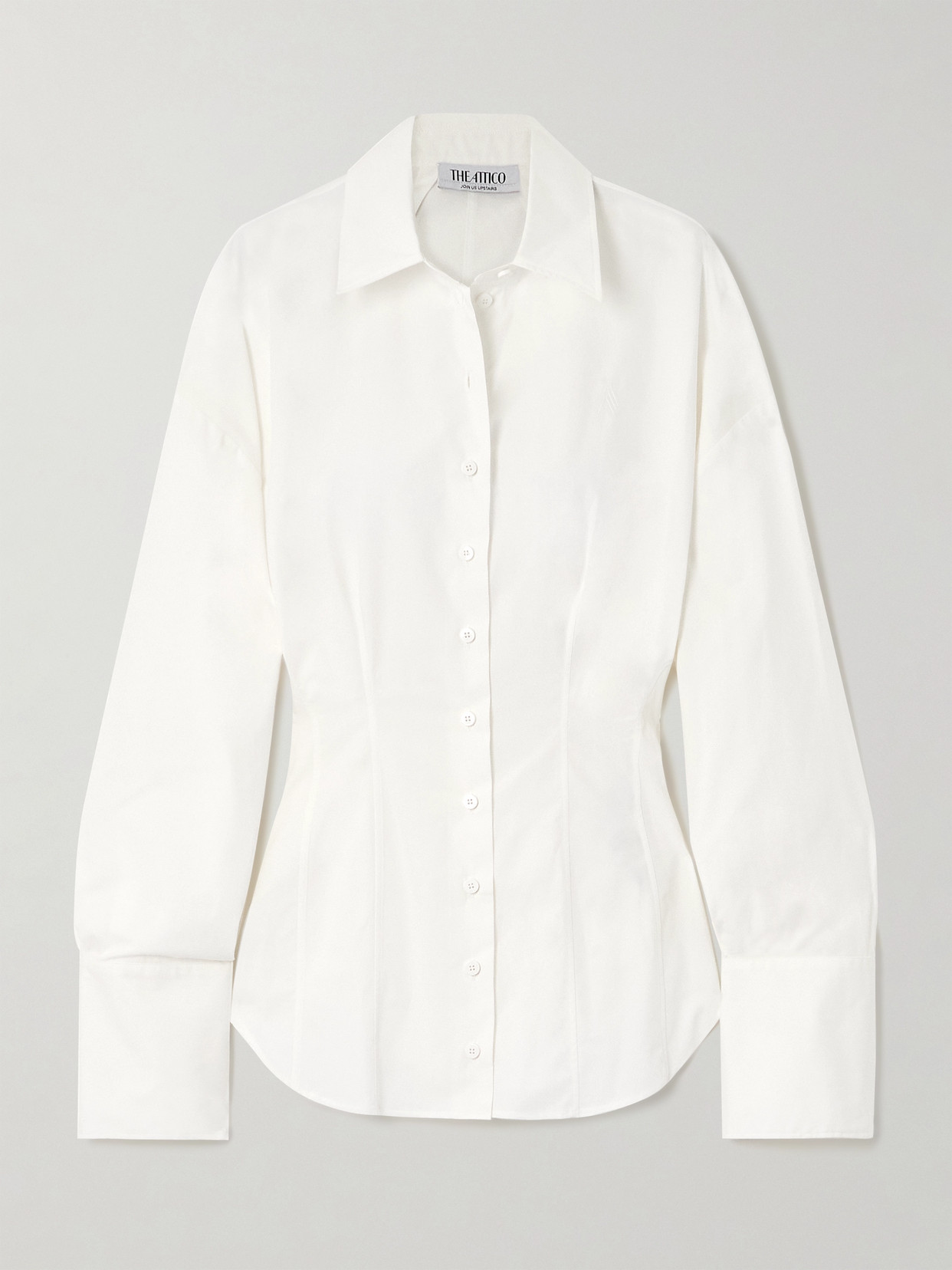 The Attico - Pleated Cotton-poplin Shirt - White