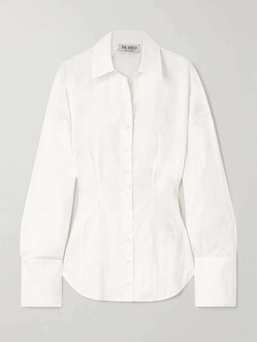 The Attico Pleated Cotton-poplin Shirt
