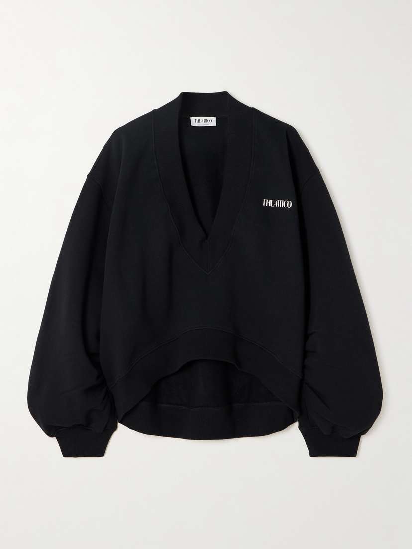 The Attico Oversized Logo-embellished Cotton-blend Jersey Sweatshirt