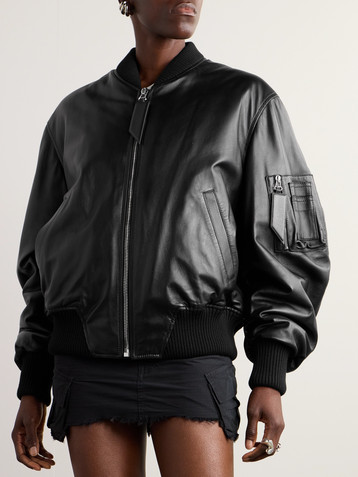 THE ATTICO Anja oversized leather bomber jacket