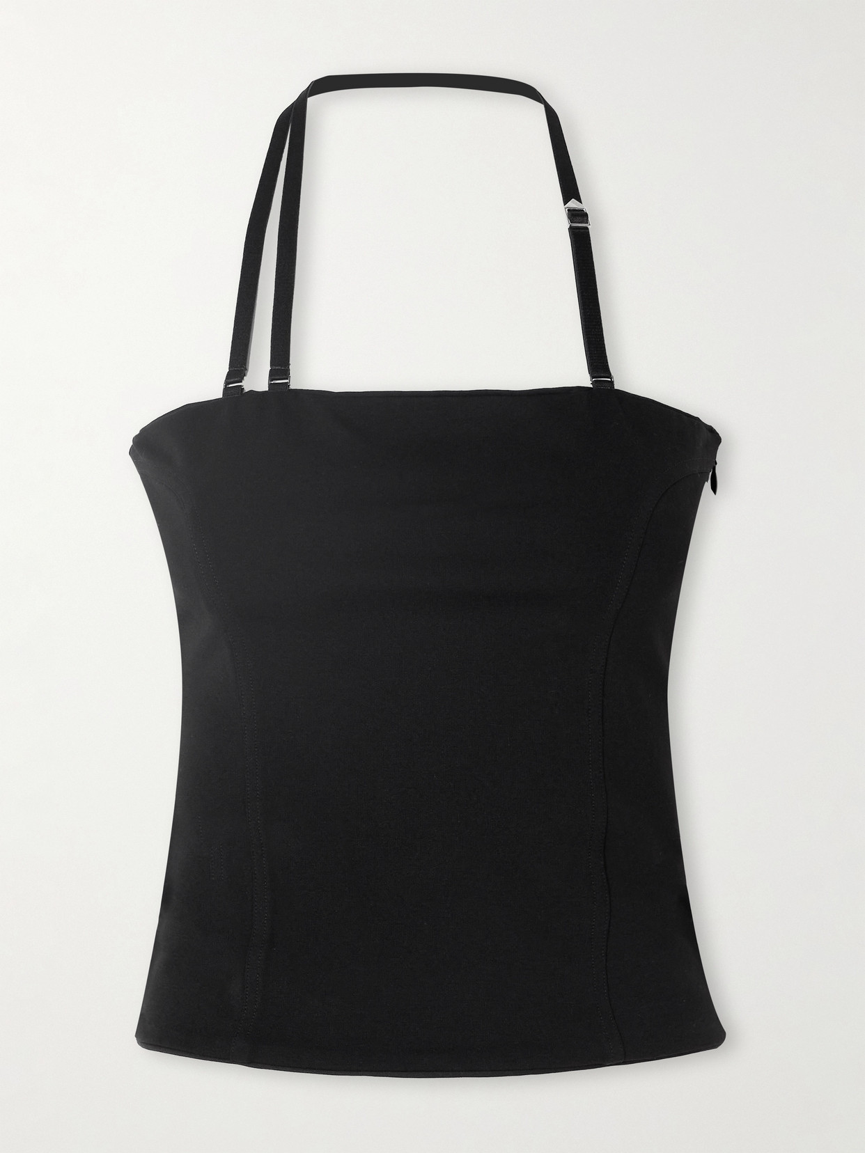 Attico Stretch-jersey Halterneck Top In Black