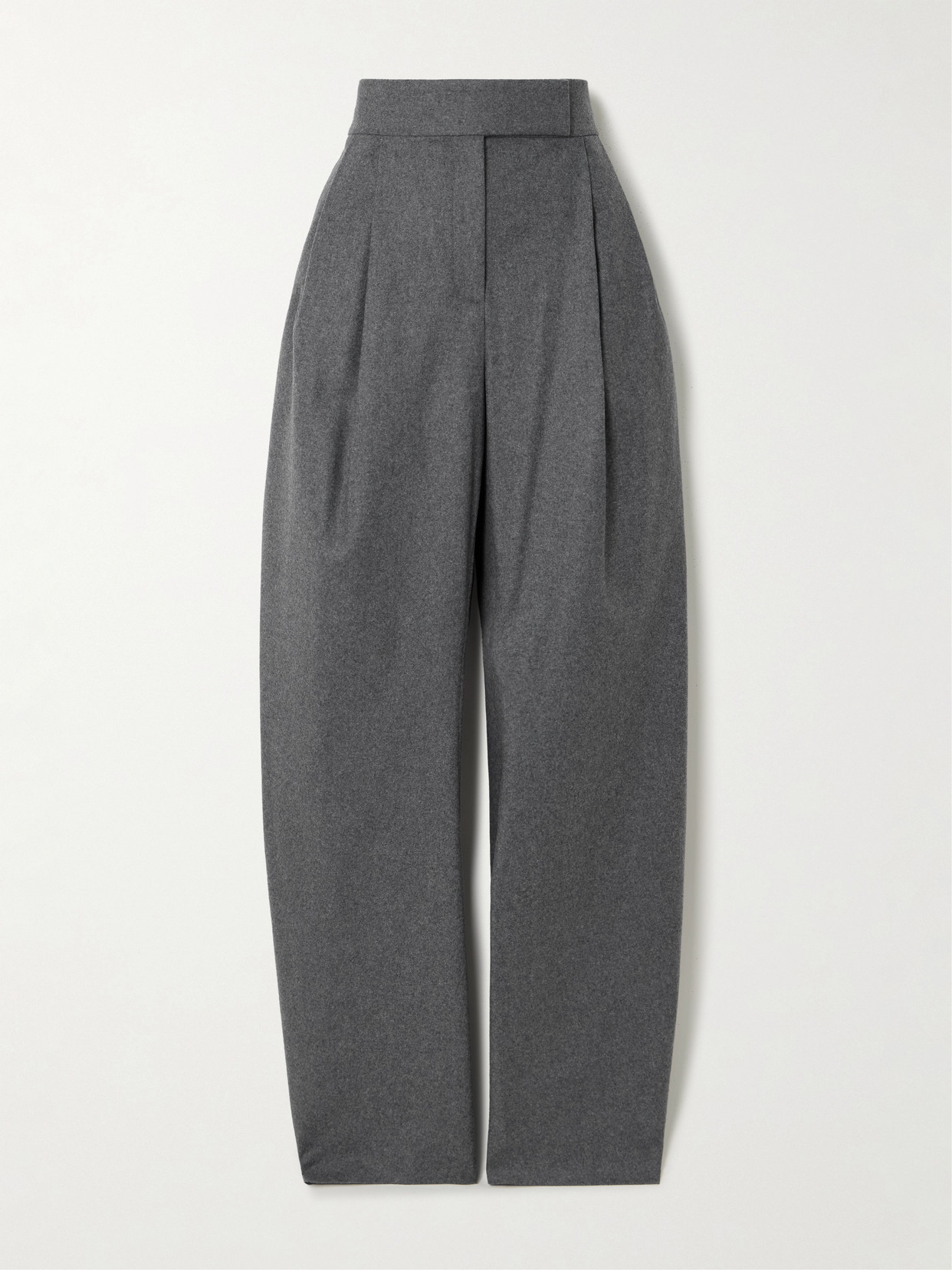 Attico Gary Pleated Wool-blend Tapered Pants In Gray