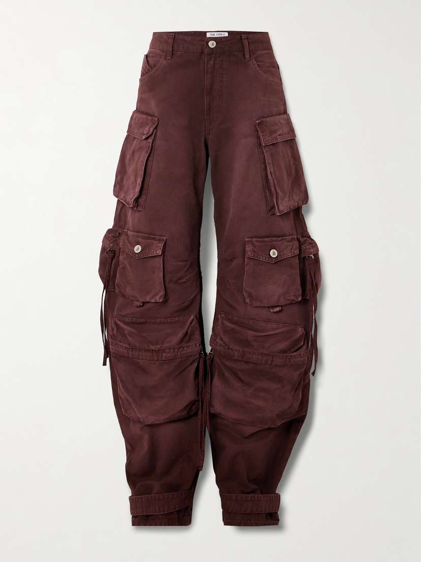 The Attico Fern Cotton-canvas Wide-leg Cargo Pants