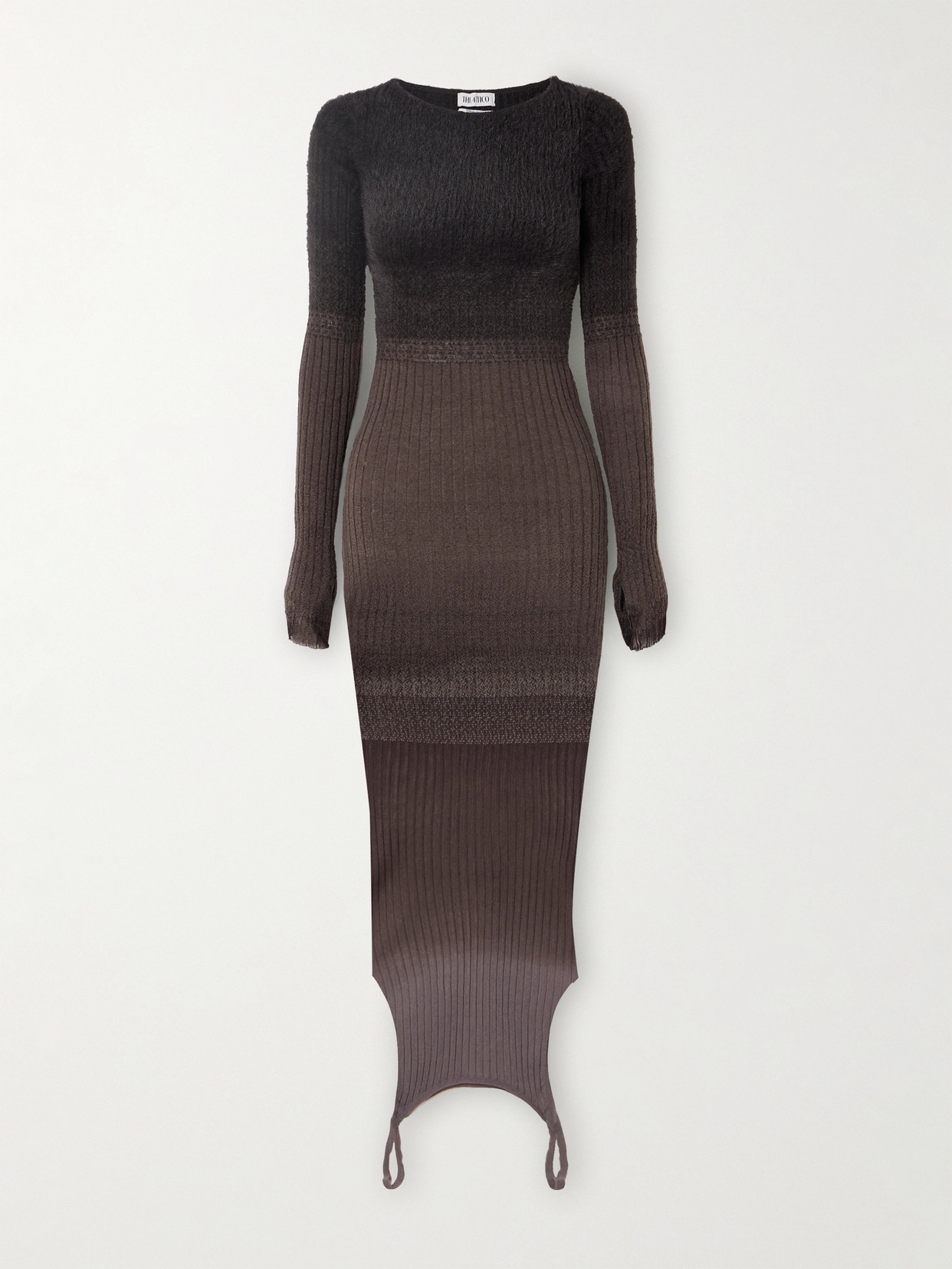 The Attico - Convertible Ribbed-knit Midi Dress - Brown