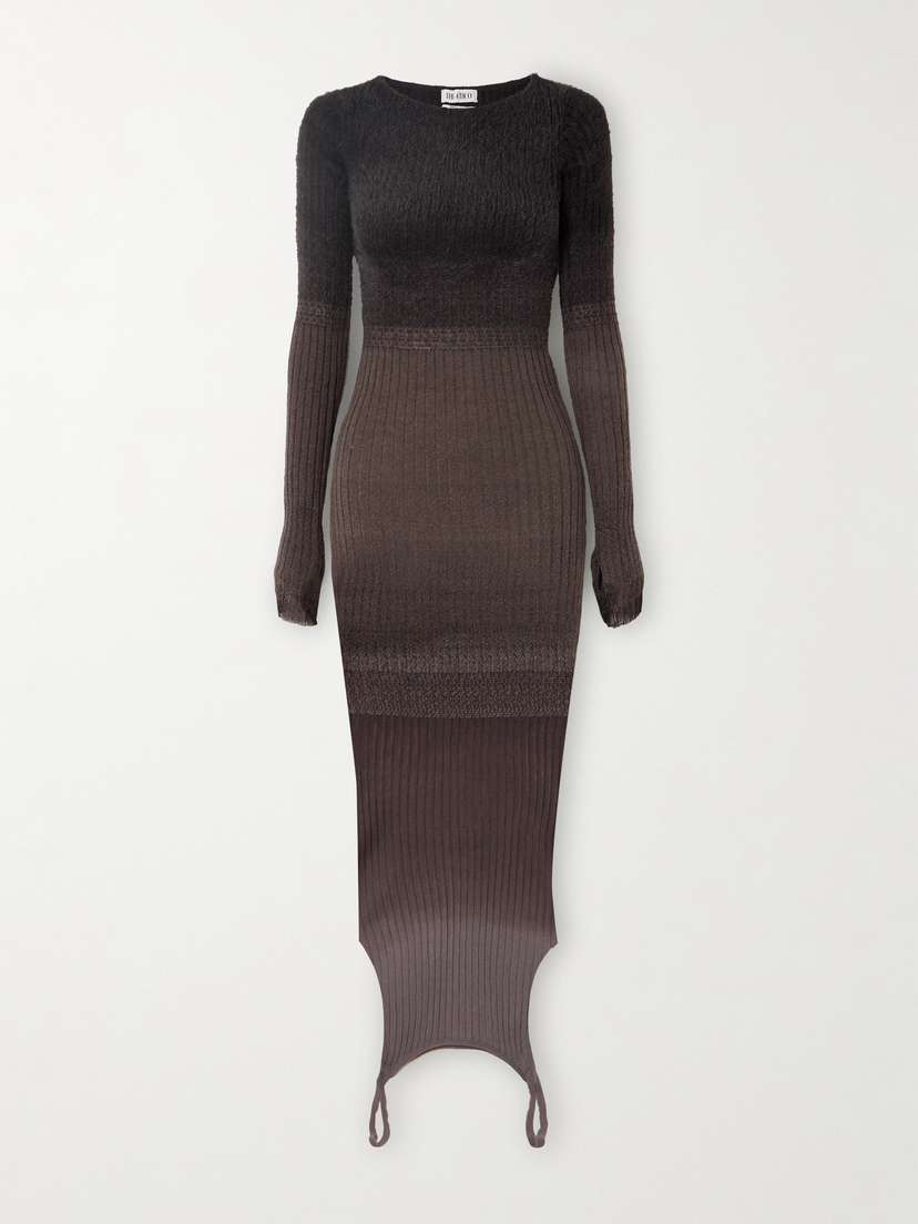 The Attico Convertible Ribbed-knit Midi Dress