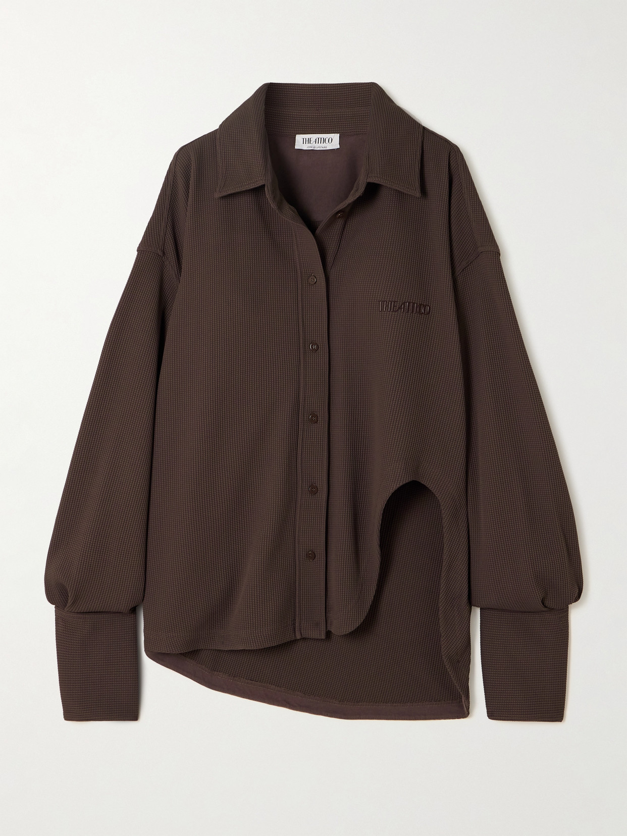 The Attico - Logo-embellished Waffle-knit Shirt - Brown