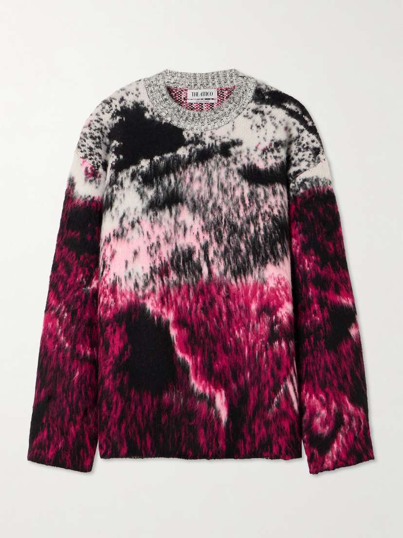 The Attico Jacquard-knit Wool-blend Sweater