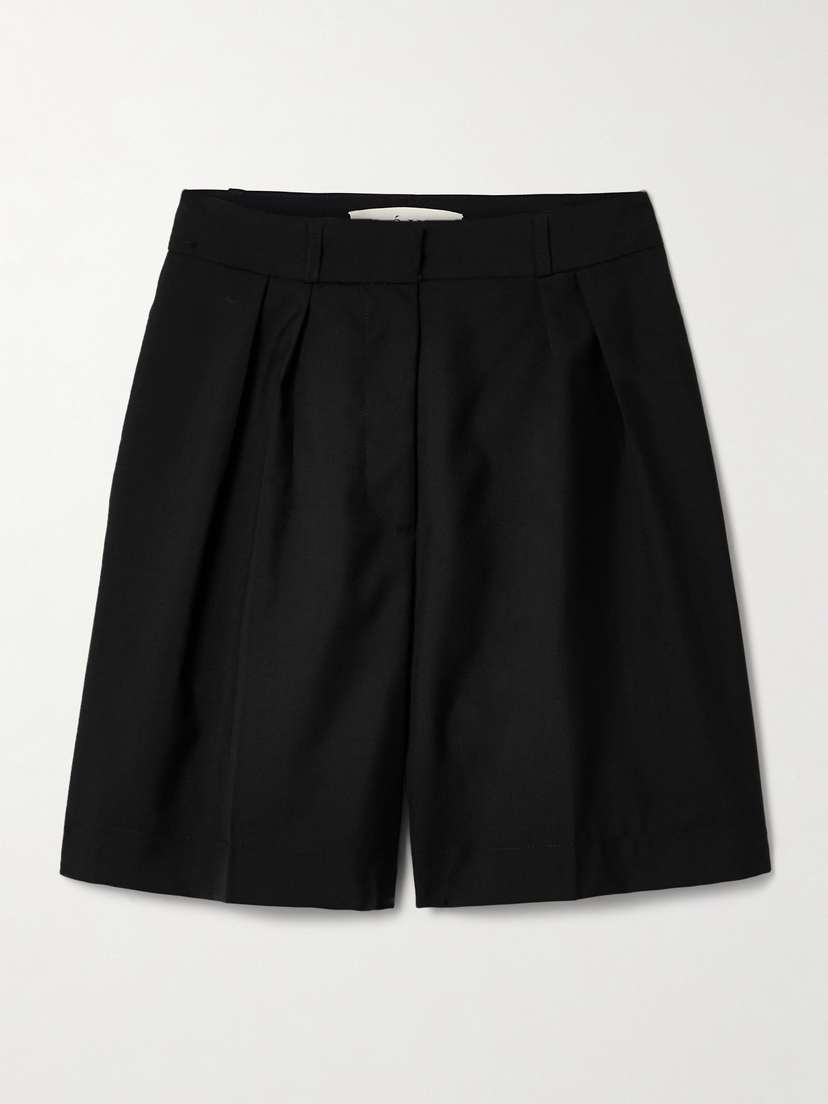 RÓHE Pleated Wool Shorts