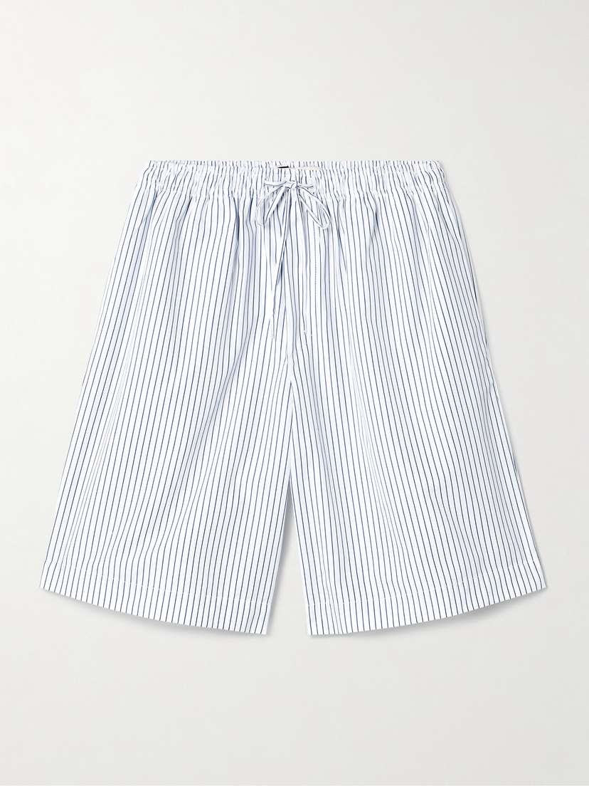 RÓHE Striped Cotton-poplin Shorts