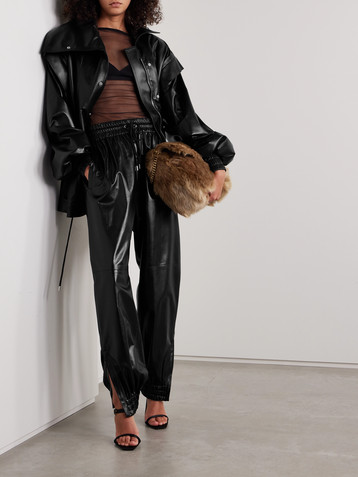 Salon 1884 Toda leather tapered track pants