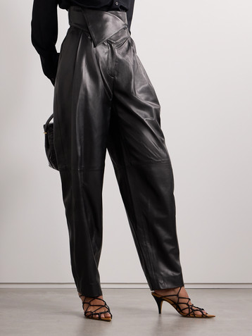 Salon 1884 Rekian pleated leather tapered pants