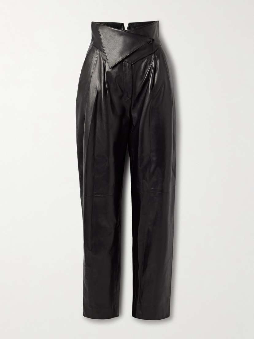 Salon 1884 Rekian Pleated Leather Tapered Pants