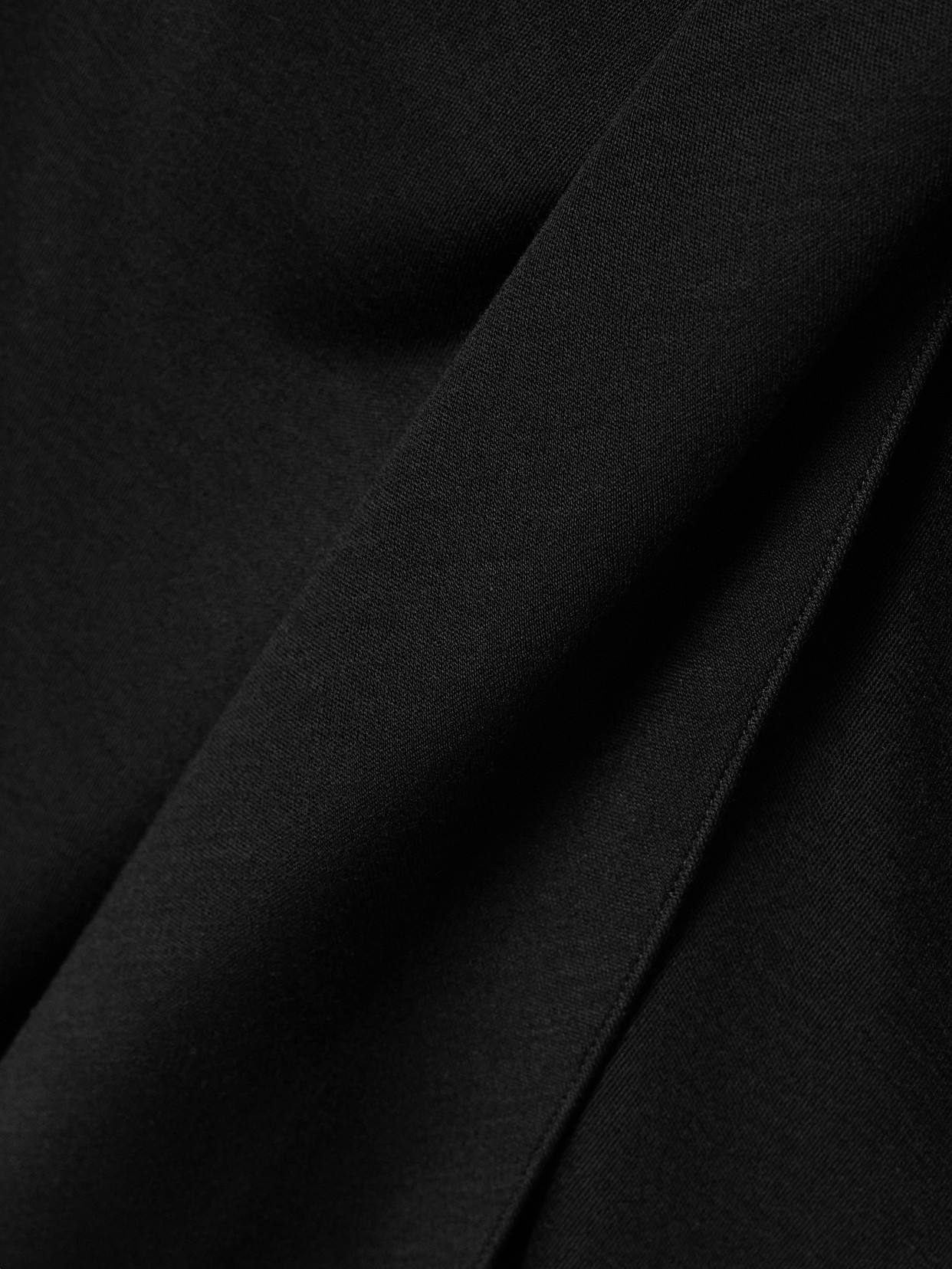 Salon 1884 Zadie Tie-detailed Draped Wool-jersey Midi Skirt In Black