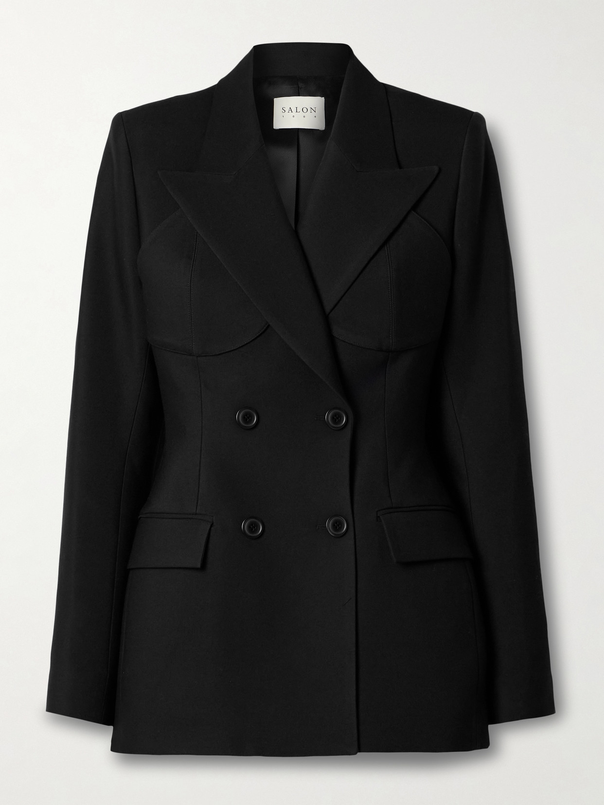 Salon 1884 Cocteau Double-breasted Bustier Blazer In Black