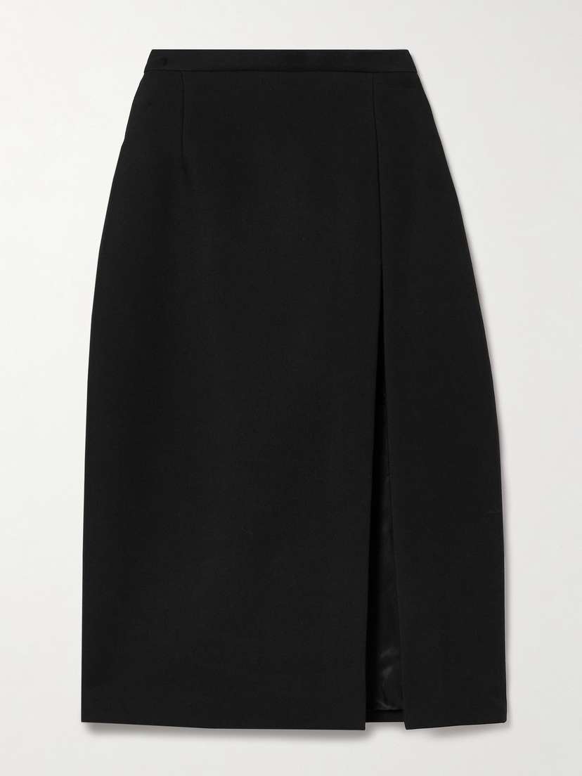 Salon 1884 Ezra Wool And Silk-blend Twill Skirt