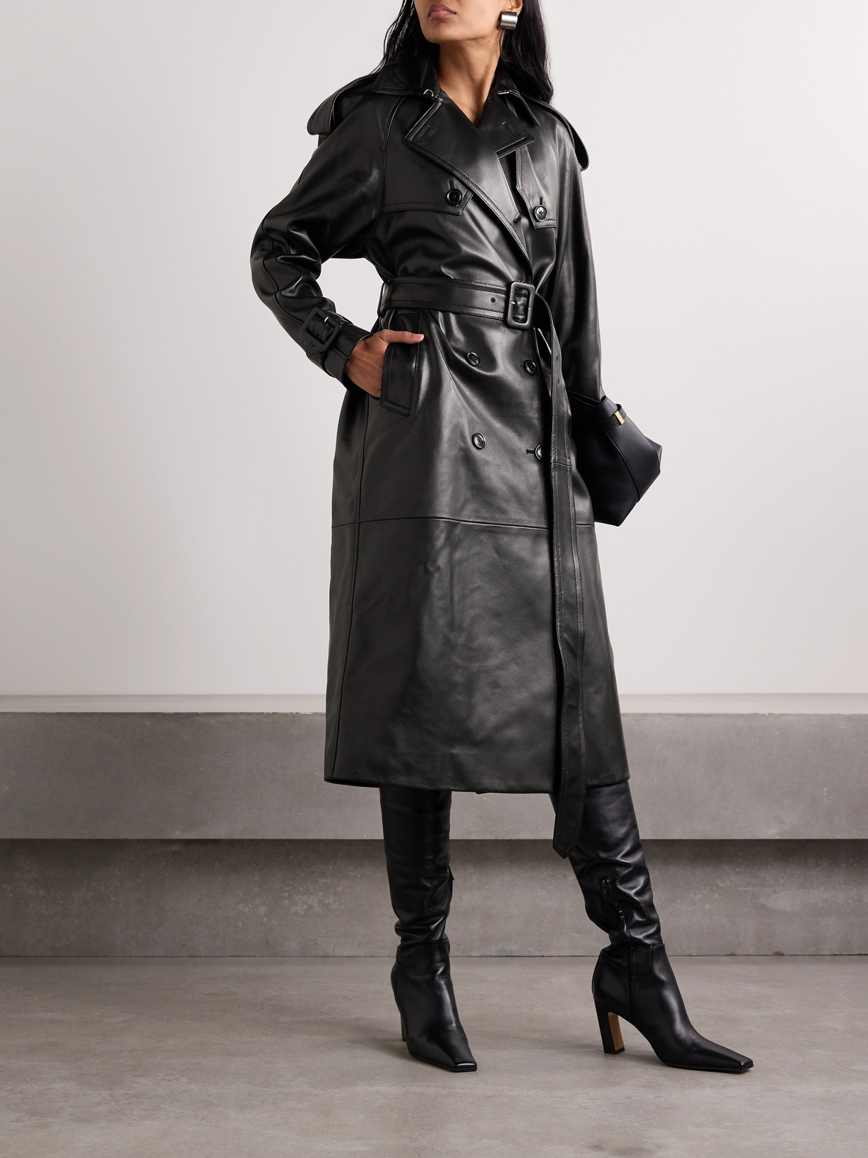 Filippa Double-Breasted Belted Trench Coat
