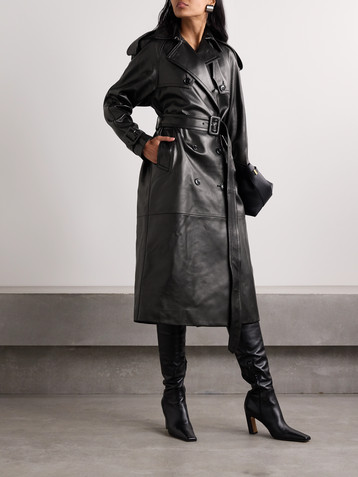 Salon 1884 Filippa double-breasted belted leather trench coat