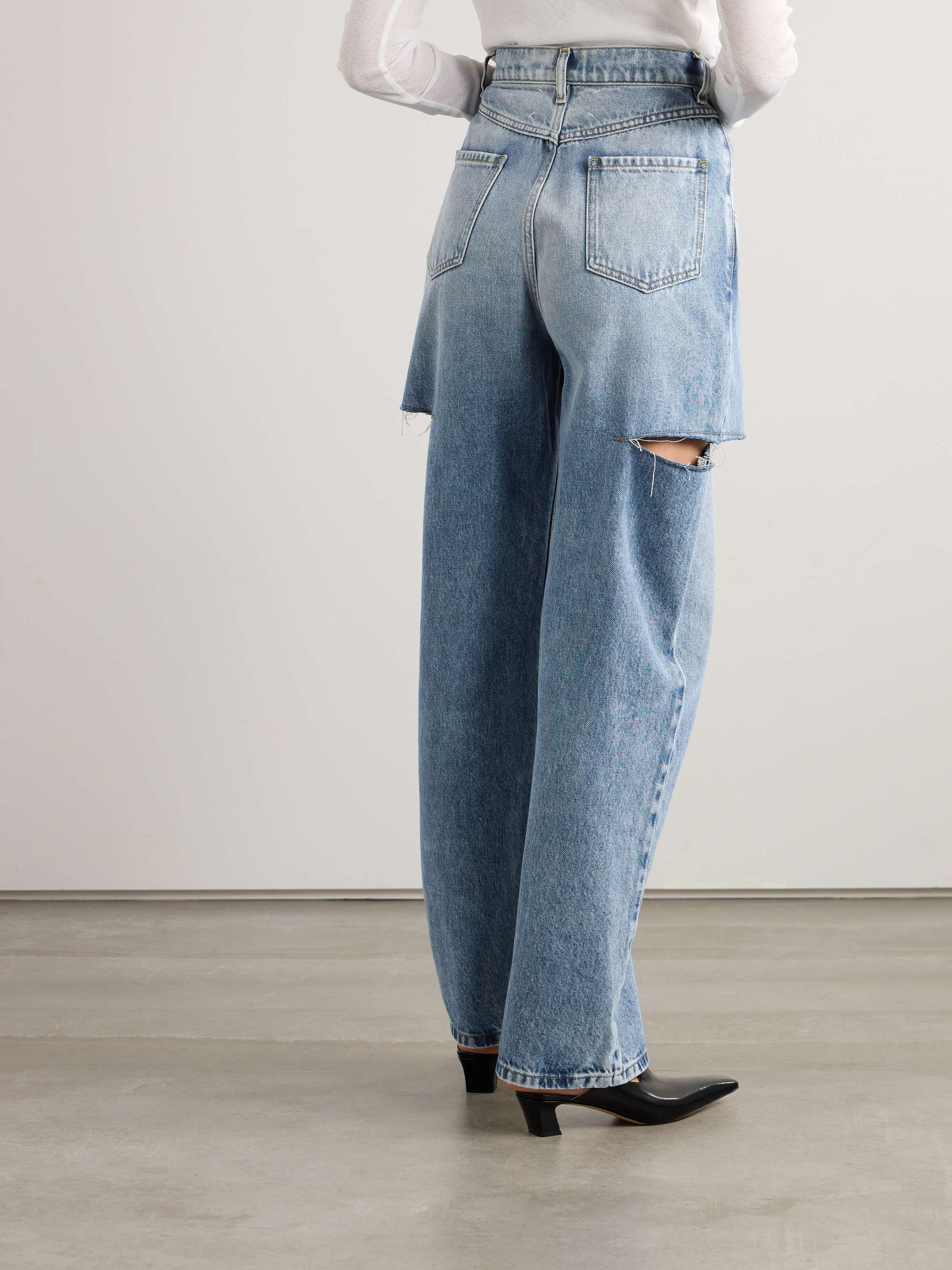 MAISON MARGIELA Cutout high-rise wide-leg jeans