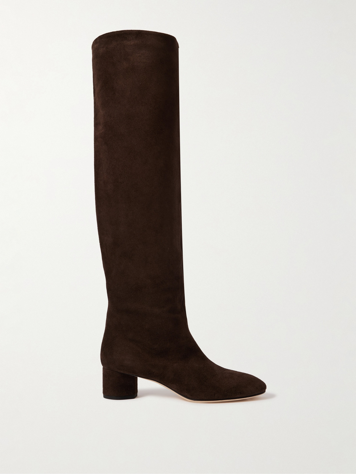 Aeyde Willa Suede Knee Boots In Brown