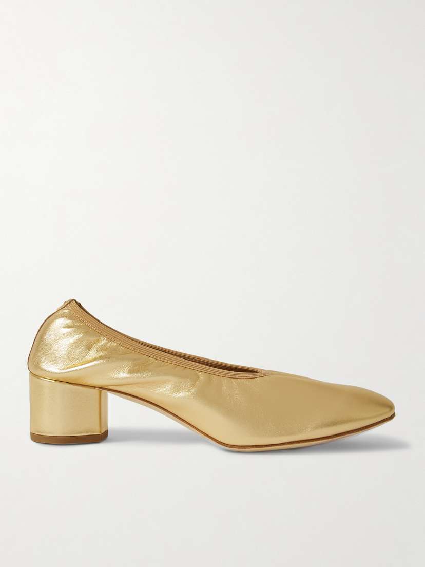 aeyde Gemma Metallic Leather Pumps