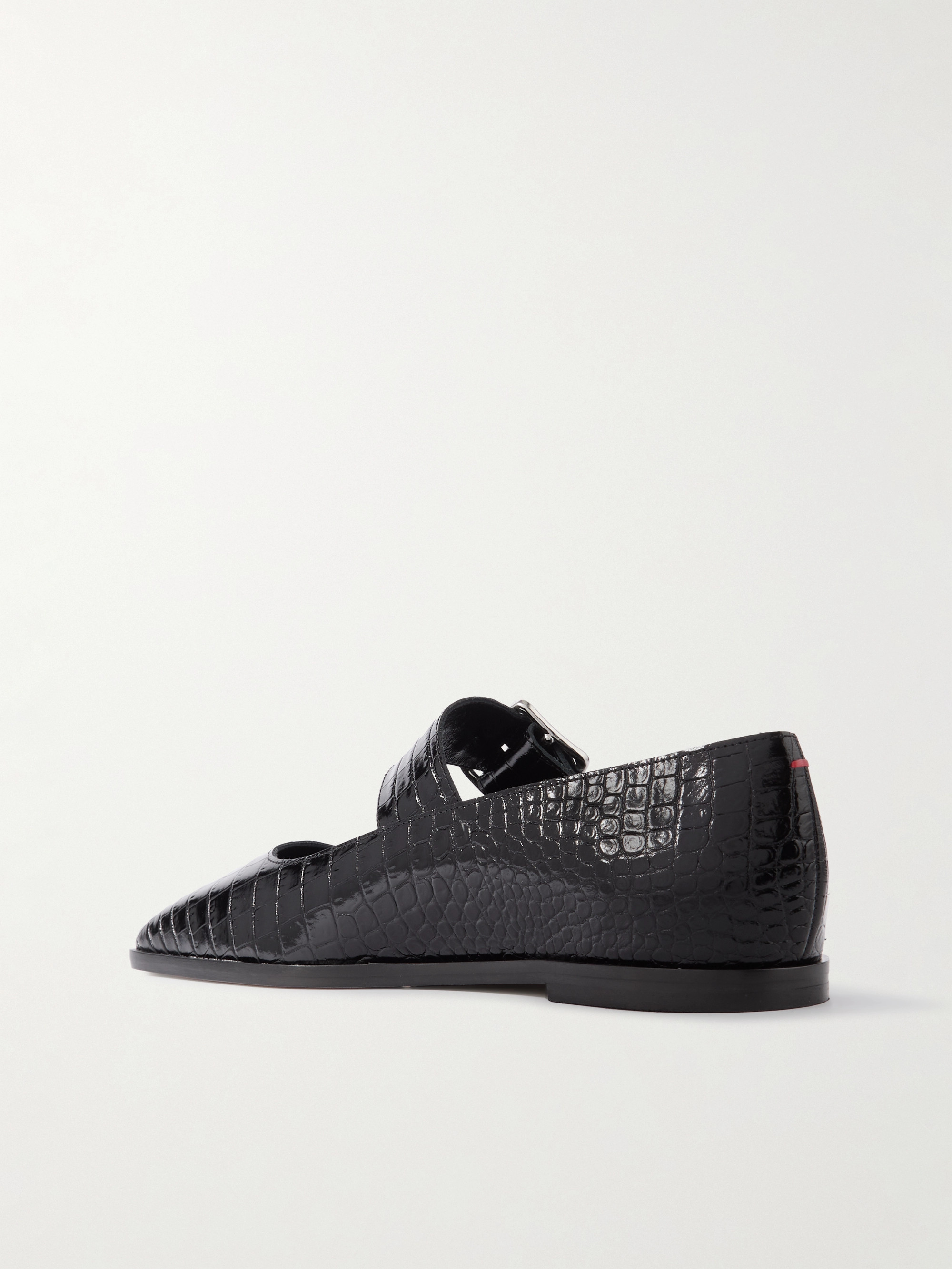 AEYDE Sunny croc-effect leather Mary Jane ballet flats thumbnail