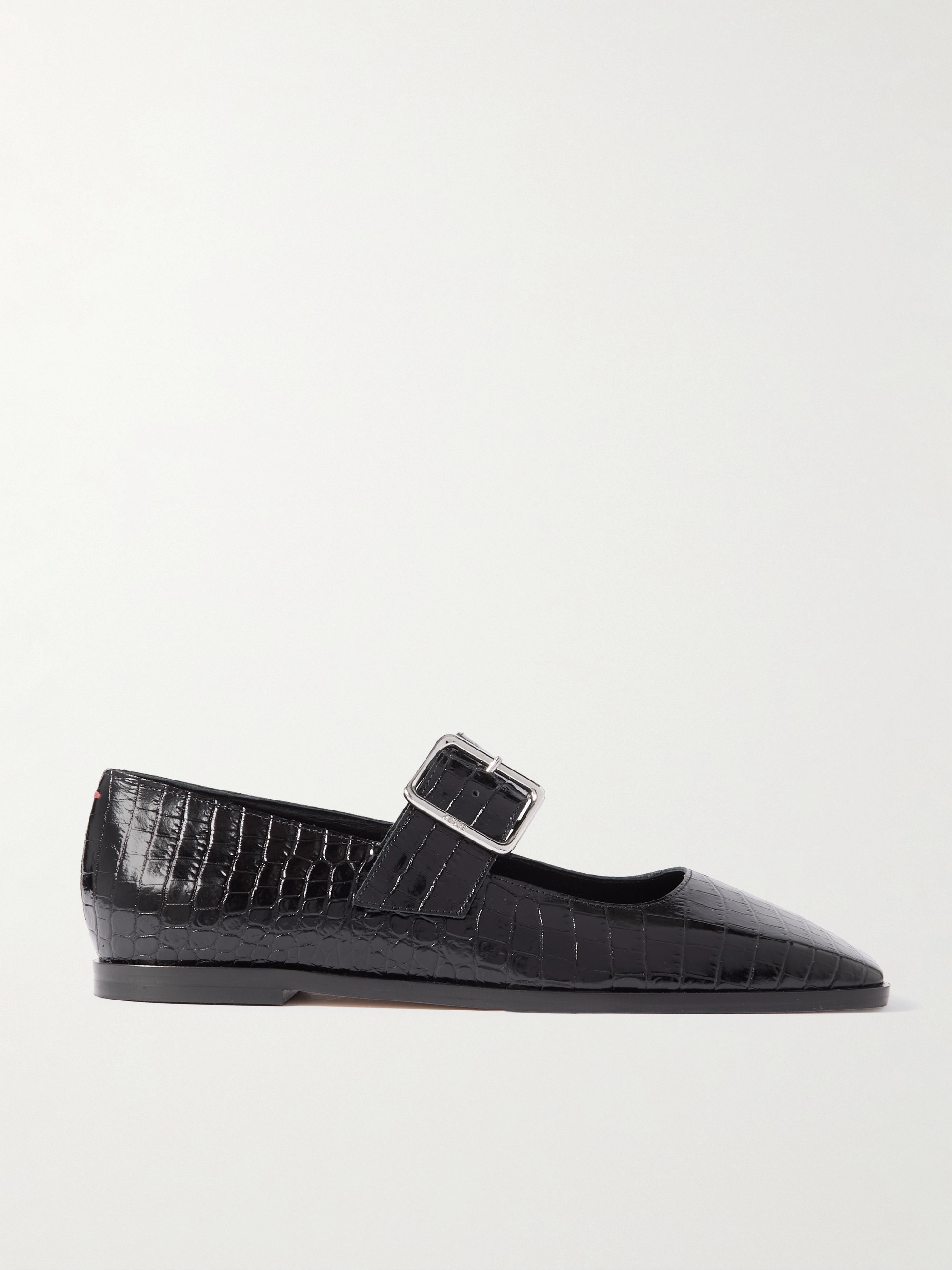 AEYDE Sunny croc-effect leather Mary Jane ballet flats