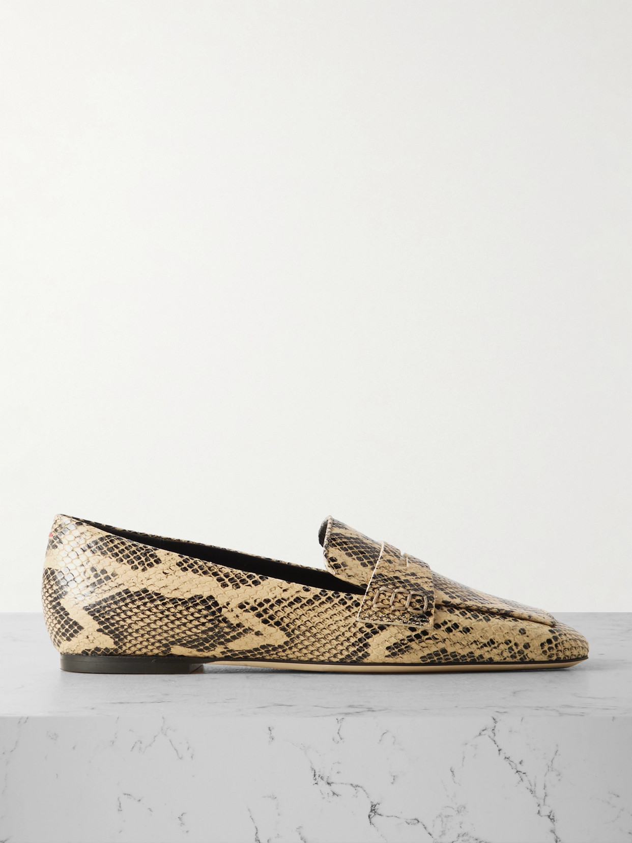 Aeyde - Tom Snake-effect Leather Loafers - Snake print