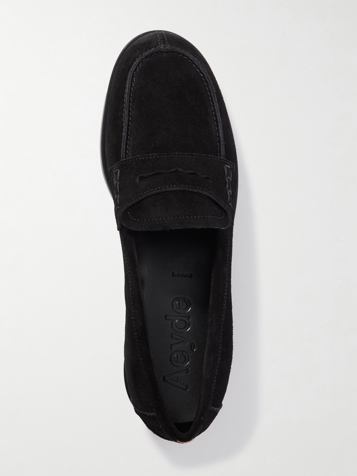 Aeyde Oscar Suede Loafers In Black