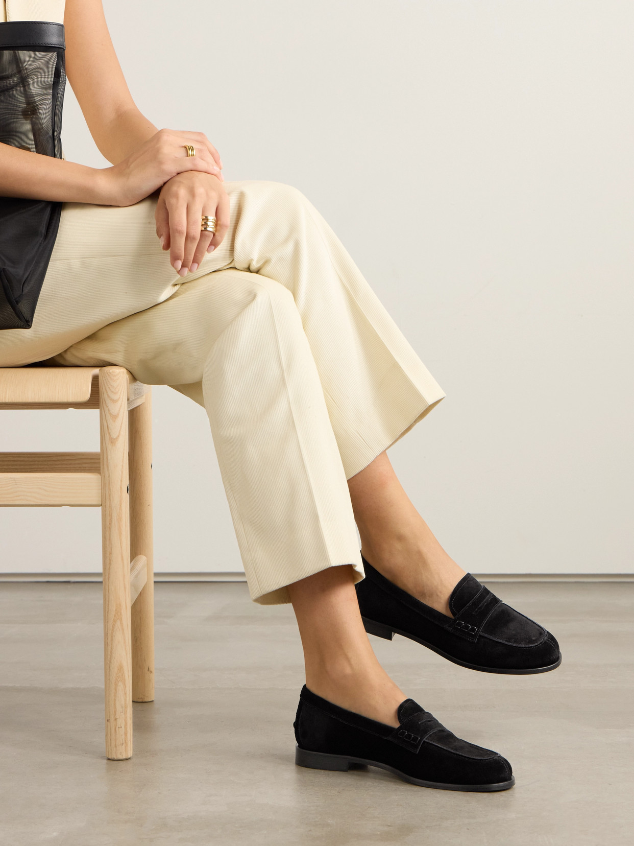 Aeyde Oscar Suede Loafers In Black