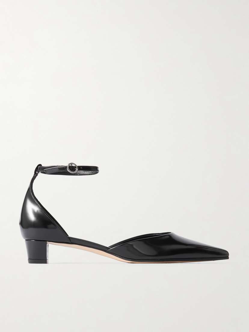 aeyde Perrine Glossed-leather Pumps