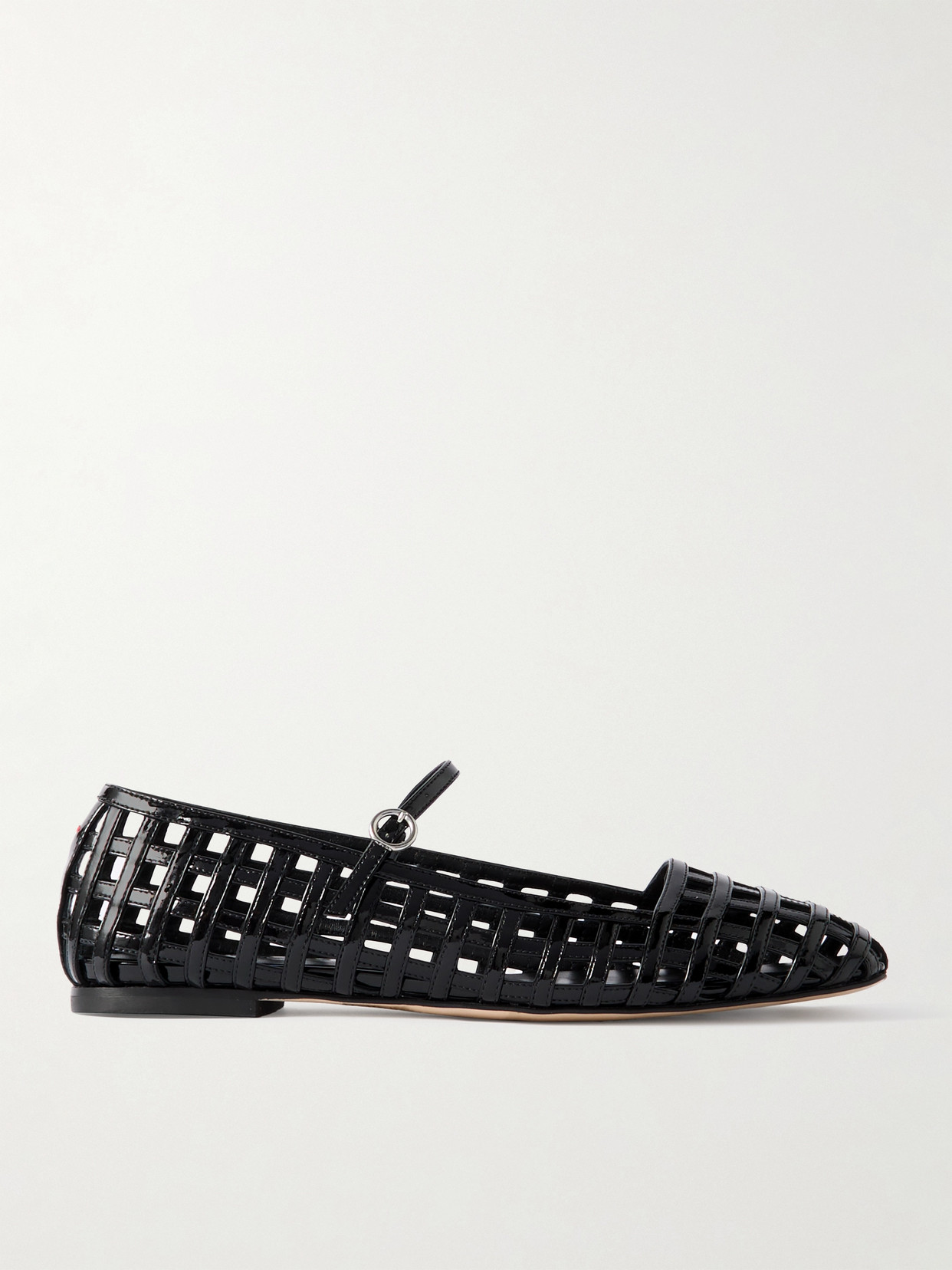Aeyde - Uma Caged Cut-out Patent-leather Mary Jane Ballet Flats - Black