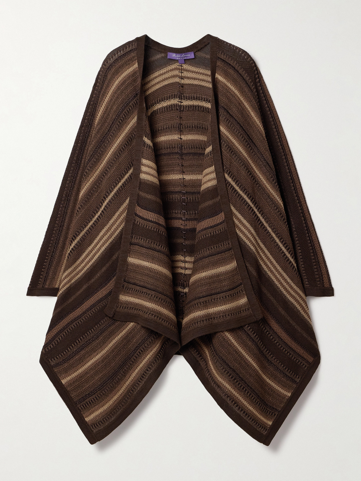 Polo Ralph Lauren Striped Mulberry Silk-blend Wrap In Brown