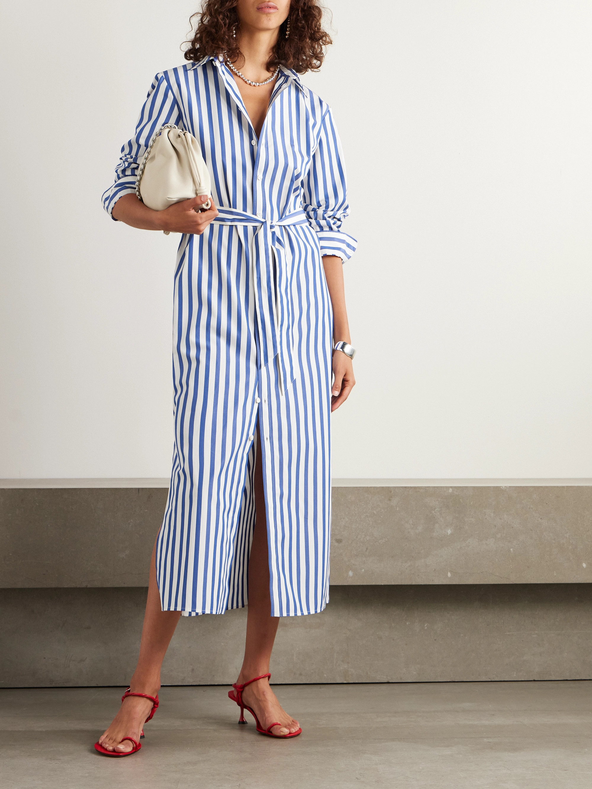 Ralph Lauren Collection - Vicki belted striped cotton-poplin midi shirt  dress | Plush
