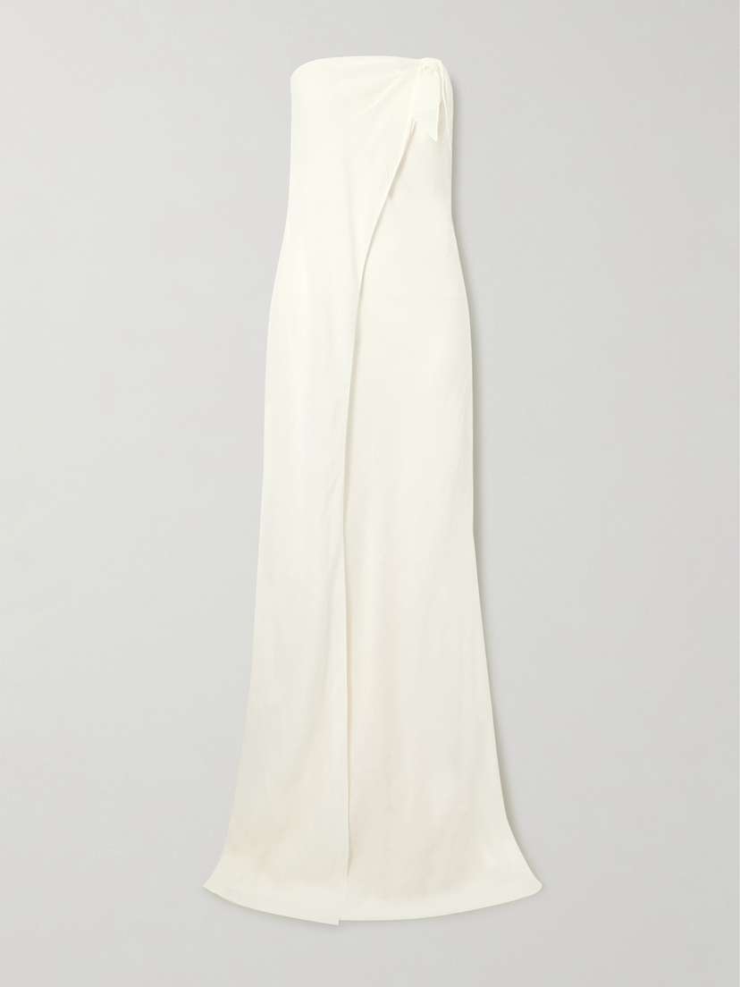Ralph Lauren Collection Brigitta Strapless Knotted Voile Gown