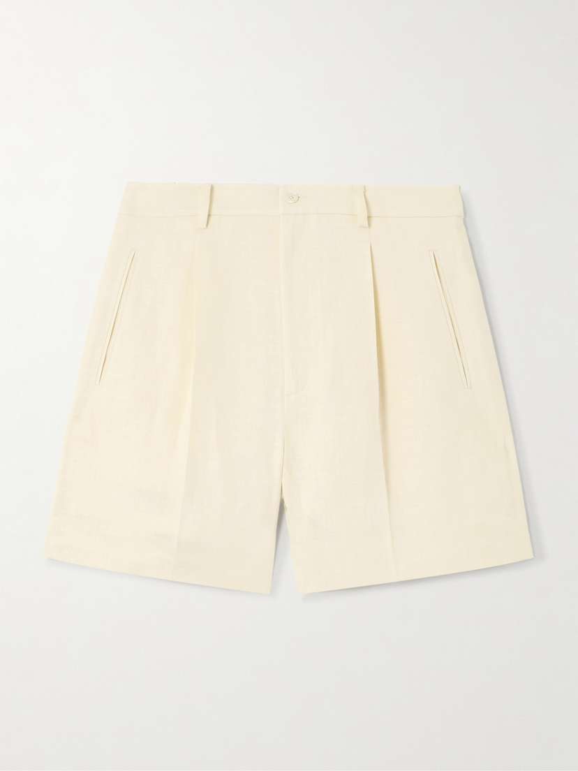 Ralph Lauren Collection Tracy Pleated Linen Shorts