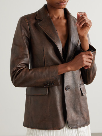 Ralph Lauren Collection Tomasso distressed leather blazer