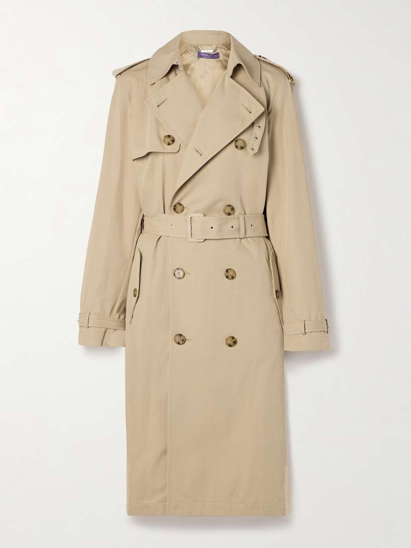 Ralph Lauren Collection Niles Belted Double-breasted Cotton-blend Twill Trench Coat