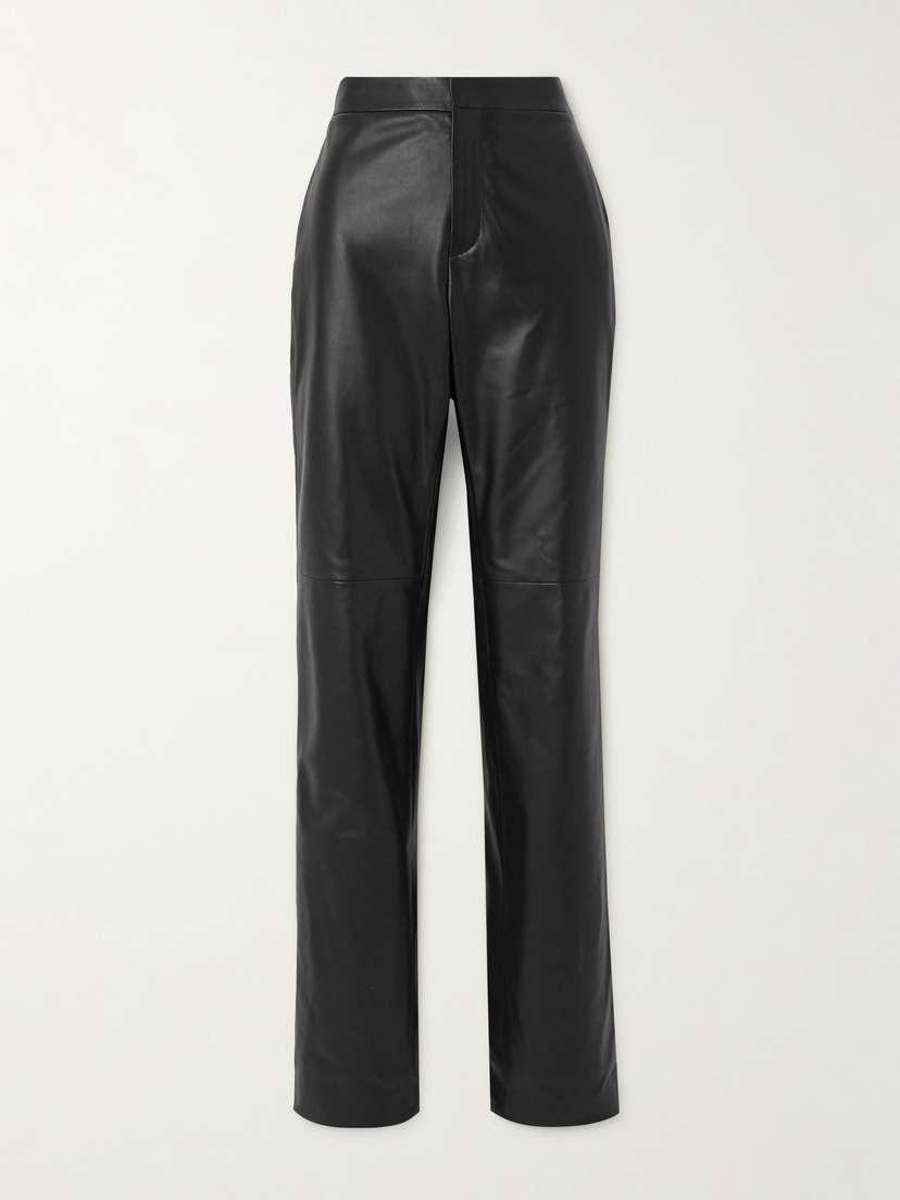Ralph Lauren Collection Karly Paneled Leather Straight-leg Pants