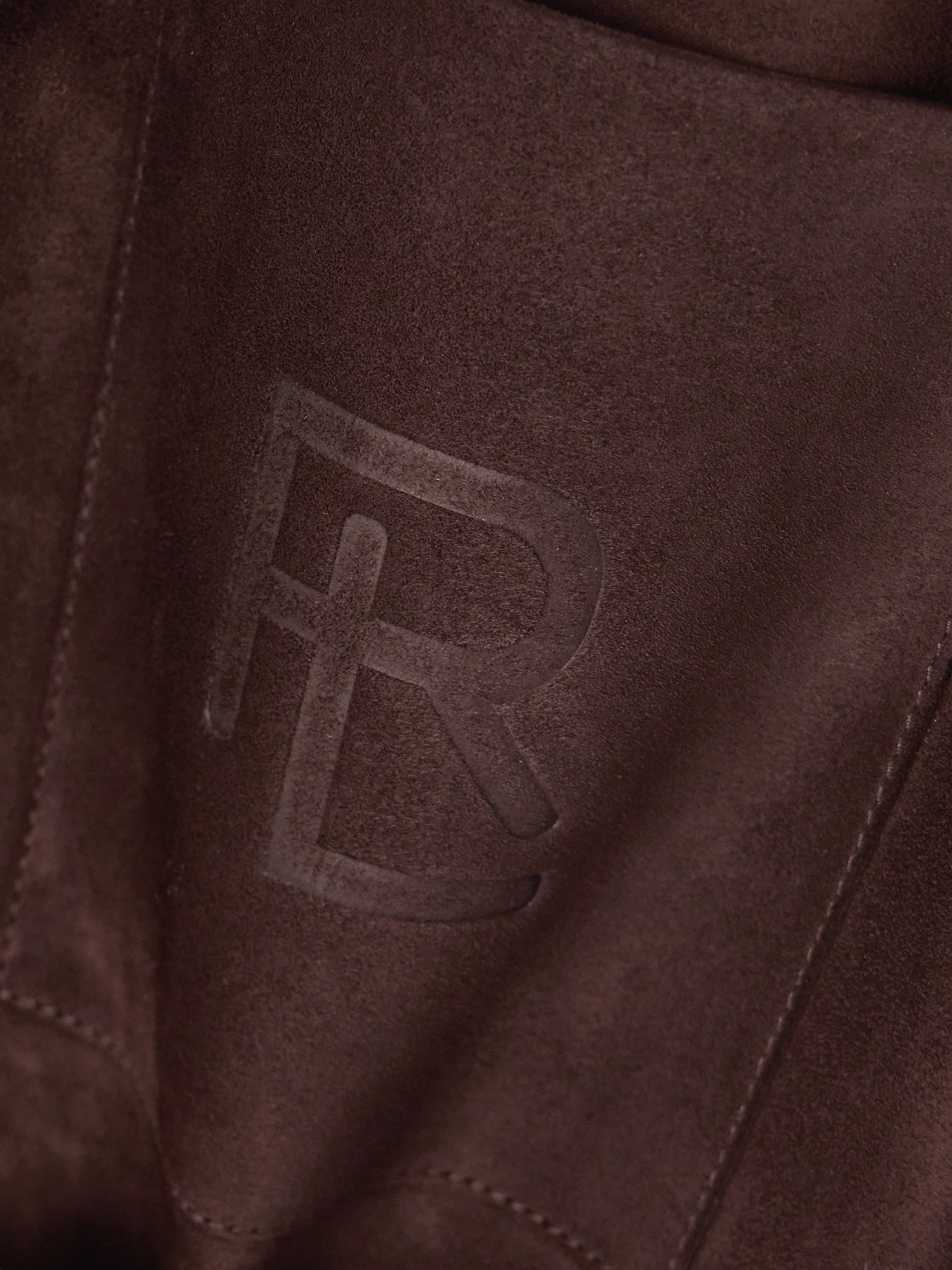 Polo Ralph Lauren Tyler Debossed Suede Overshirt In Brown