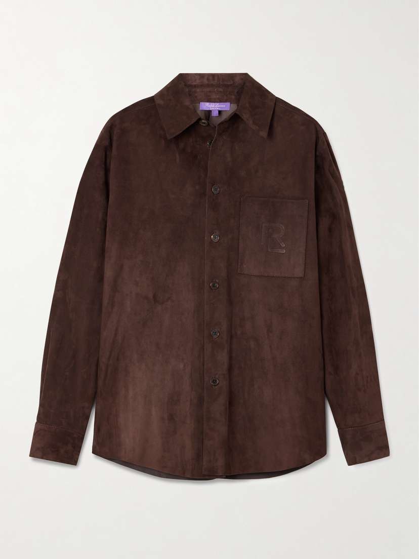 Ralph Lauren Collection Tyler Debossed Suede Overshirt