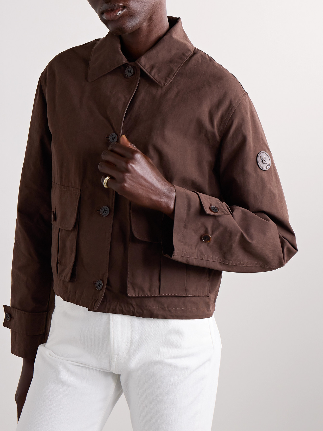 Polo Ralph Lauren Katie Cotton-blend Wading Jacket In Brown