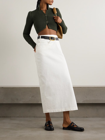 Loewe Cropped ribbed-knit cardigan