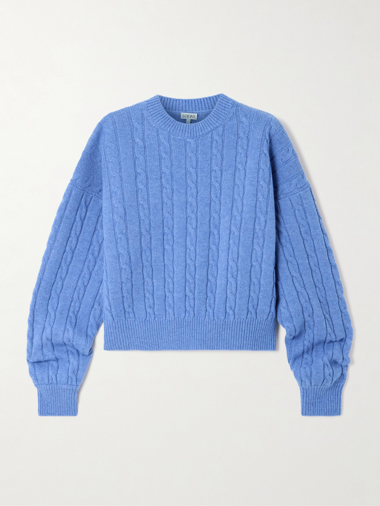 Loewe - Cable-knit Wool-blend Sweater - Blue