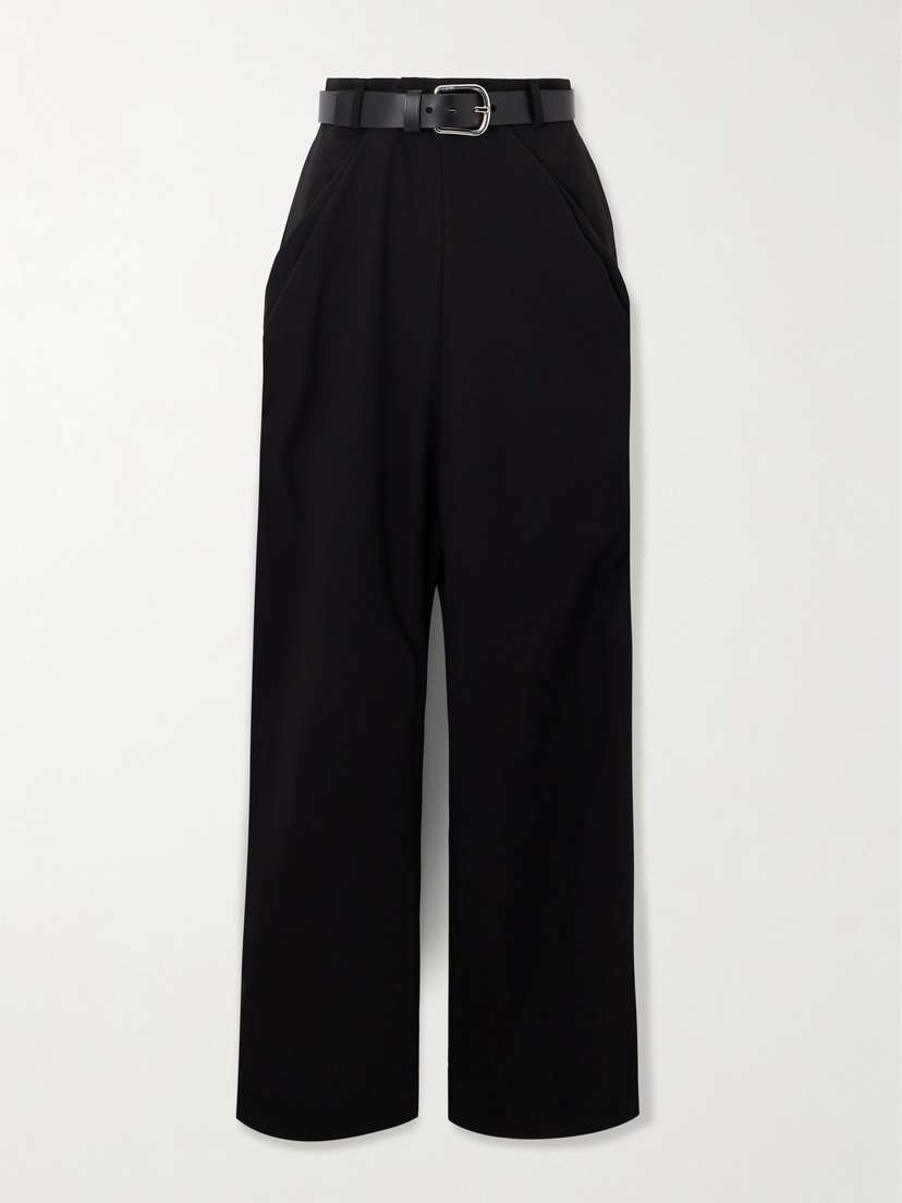 Loewe — Belted draped cotton-twill pants