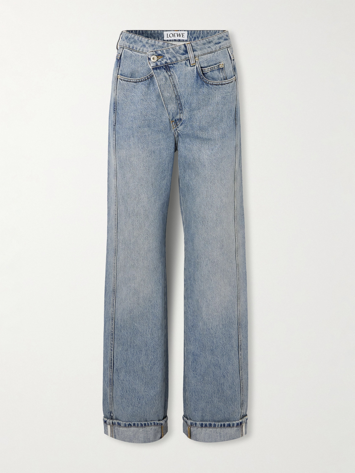 Loewe - Asymmetric Mid-rise Straight-leg Jeans - Blue