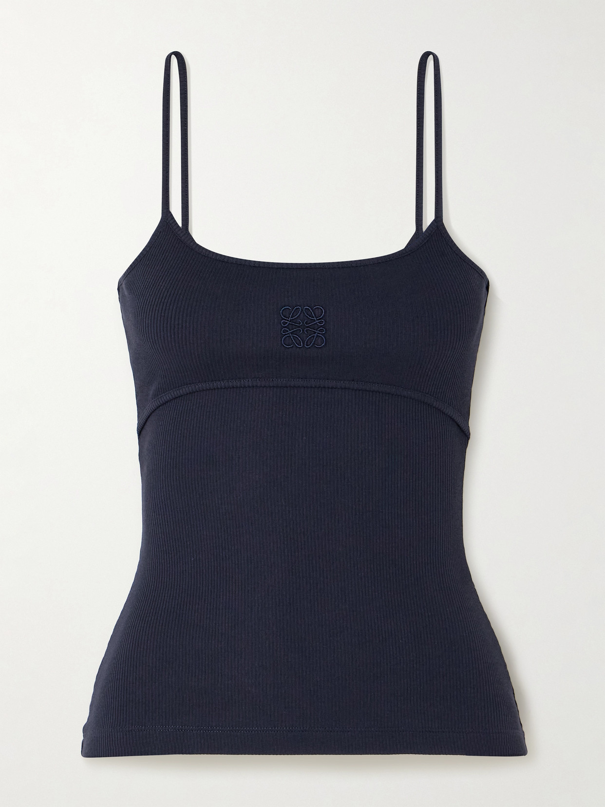 Loewe - Anagram Logo-embroidered Ribbed Stretch-cotton Jersey Tank - Black
