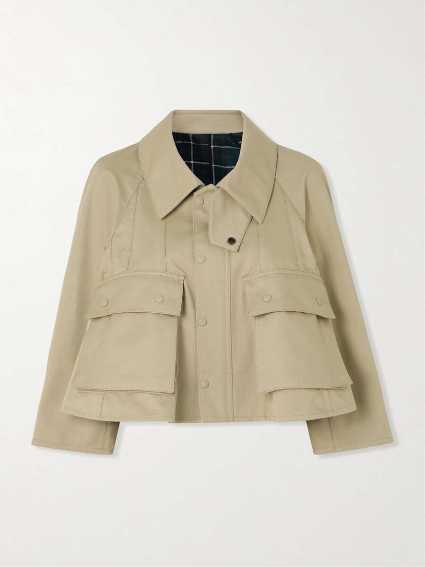Loewe Trapeze Appliquéd Cropped Cotton-blend Gabardine Jacket