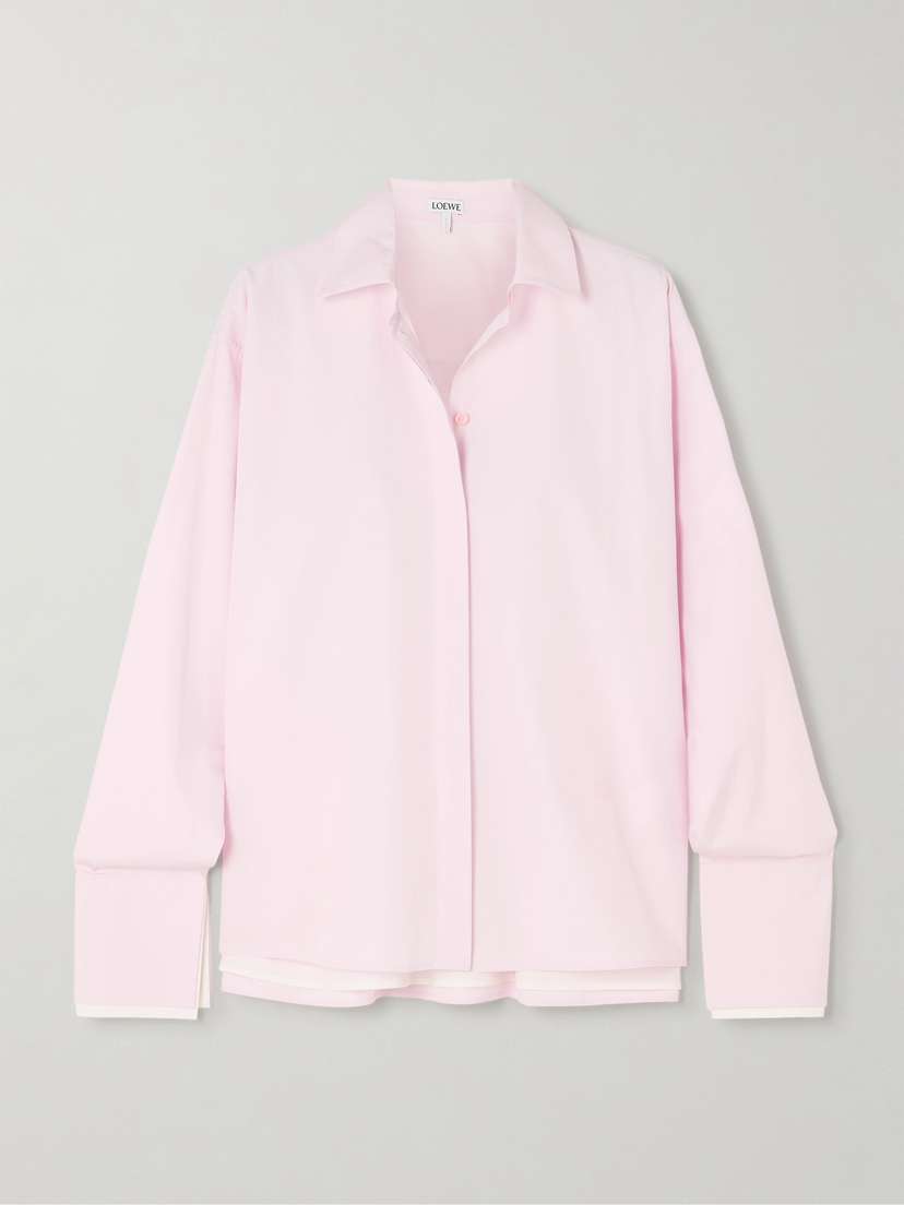 Loewe Embroidered Layered Cotton-poplin Shirt